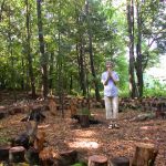 Forest Labyrinth - Walker in Center of Labyrinth